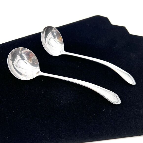 Antique 1900s Weidlich Co. Sterling Silver Small 5.25" Spoon Ladles 35 Grams - Picture 2 of 11